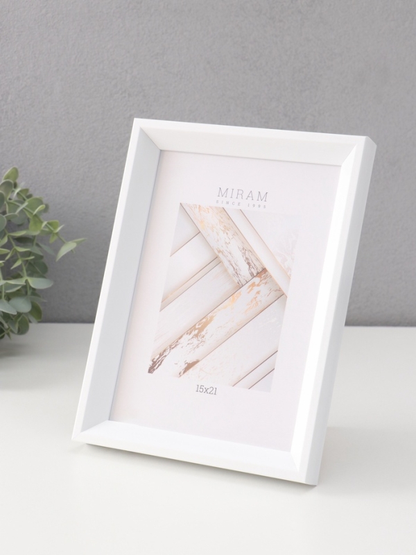 Фоторамка пластик Фоторамка пластик "МИРАМ" 15х21 см, белый