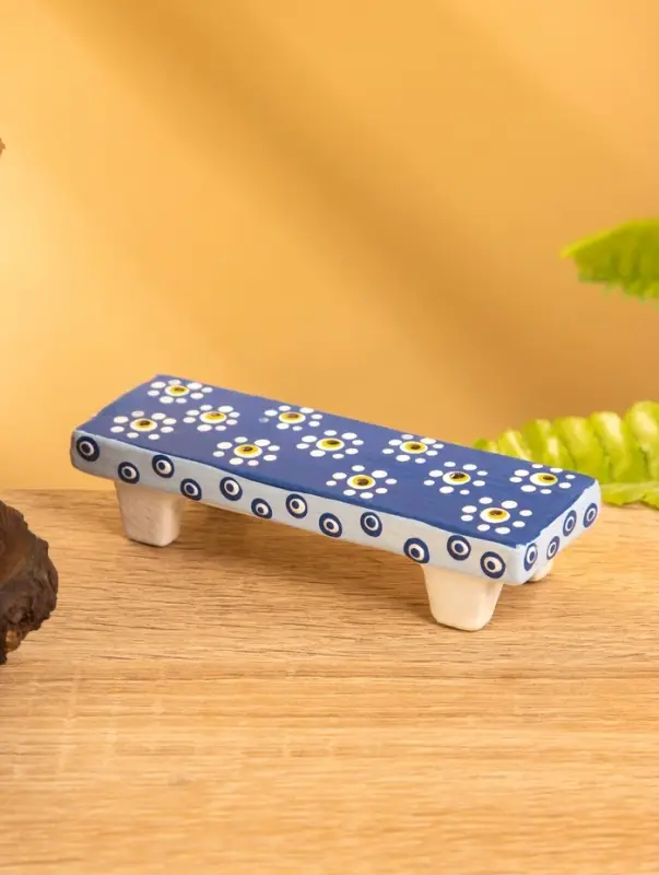 Сувенир «Столик с ромашками», 10×2×3 см, дерево, голубой