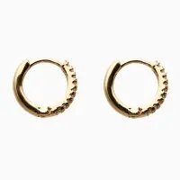 Серьги конго детские в стразах &laquo;Выбражулька&raquo;, d=1 см, белые в золоте