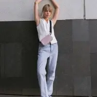 Сумка женская кросс-боди TEXTURA на молнии, 19&times;6&times;10.5 см, розовая