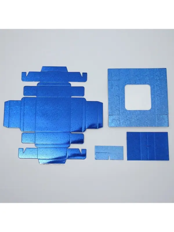 Коробка для конфет, кондитерская упаковка, 4 ячейки, &laquo;Синие звёздочки&raquo;, 10.5&times;10.5&times;3.5 см