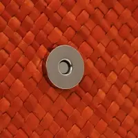 Сумка плетёная на застёжке из пандана, 30&times;10&times;35 см, бежево-оранжевая