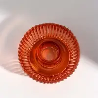Подсвечник на 1 свечу &laquo;Элегия&raquo;, стекло, оранж d=2.5 см, 8.3&times;8.3&times;4 см