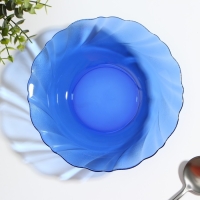 Тарелка стеклянная глубокая Sea Brim, d=20 см, 650 мл, цвет синий