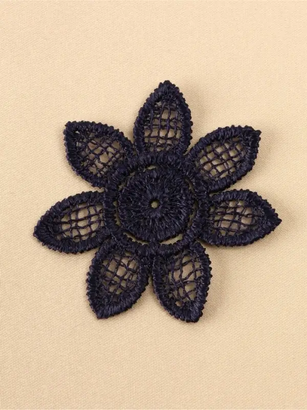 Аппликация для одежды «Цветок», кружевная, d=4.5 см, 10 шт., синяя Аппликация для одежды «Цветок», кружевная, d=4.5 см, 10 шт., синяя