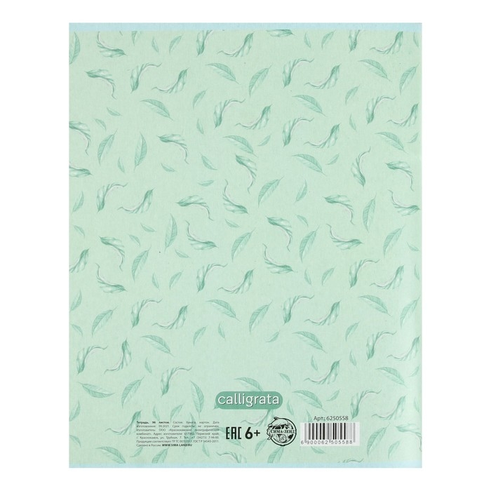Тетрадь 96 листов в клетку Calligrata "Минимализм", обложка мелованный картон, блок офсет, МИКС