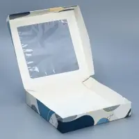 Кондитерская упаковка, коробка с ламинацией «Present», 20 х 20 х 4 см