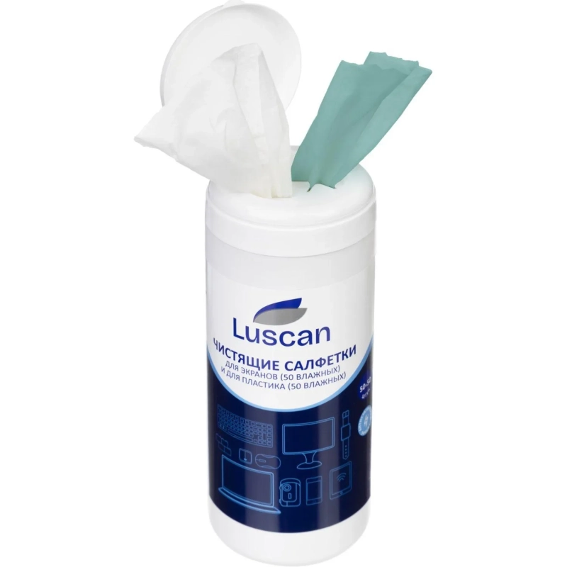 Салфетки универс Luscan, туба, вл+вл, 50+50 шт,13х17