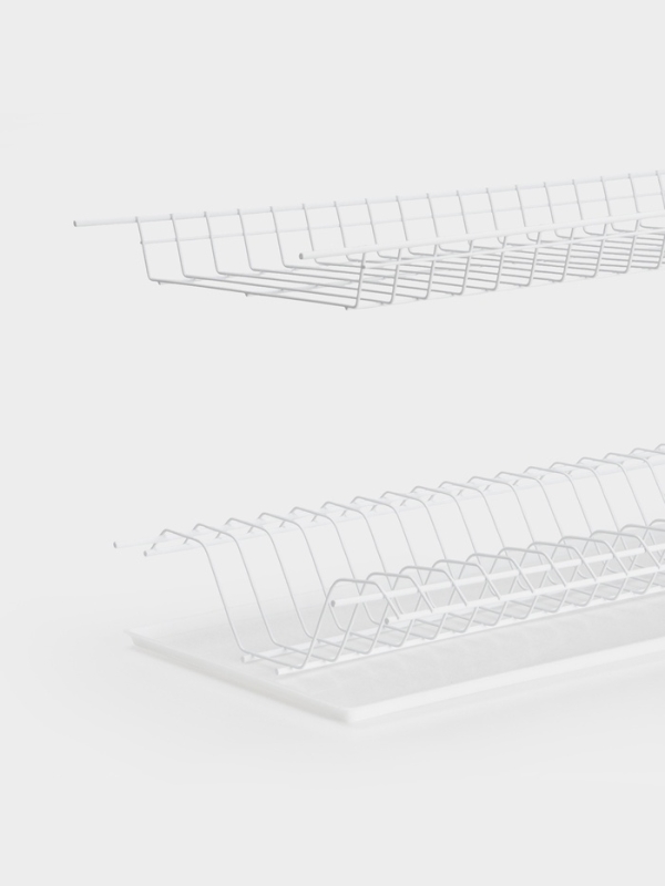 Сушилка для посуды с поддоном для шкафа 60 см, 56.5×25.6 см, белая