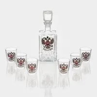 Набор питьевой &laquo;Герб России&raquo;, 7 предметов: графин 500 мл, стопка 50 мл, 6 шт.