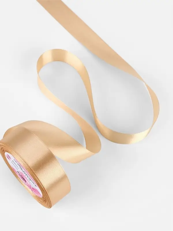 Лента атласная, 25 мм, 23&plusmn;1 м, бежевая №267