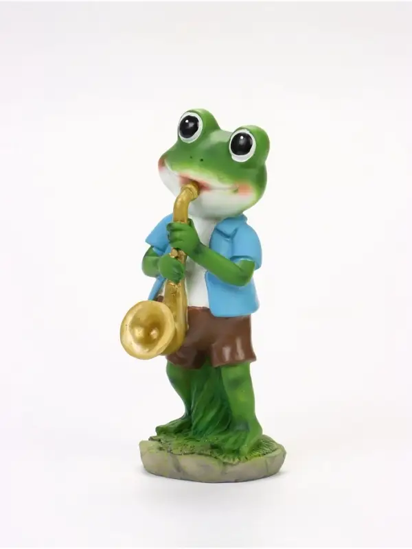 Садовая фигура из полистоуна &laquo;Лягушонок с саксофоном&raquo;, 8.5&times;11&times;25 см, Greengo
