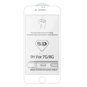 Защитное стекло для iPhone 7/8 5D 0.3mm без упаковки белое (без возврата и обмена)