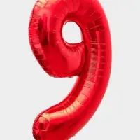 Воздушный шар фольгированный 40" &laquo;Цифра 9&raquo;, красный