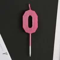 Свеча для торта, цифра «0», 8,5 х 3 см