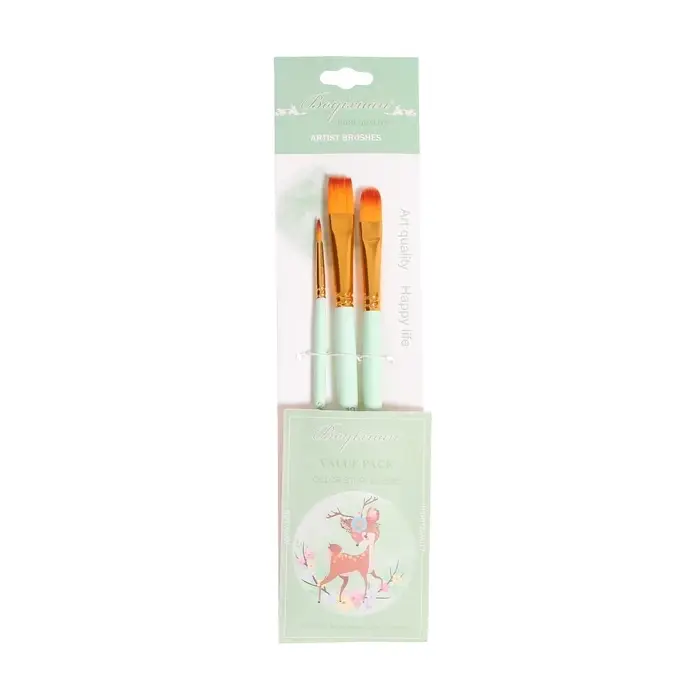 Набор кистей для рисования, синтетика, 3 штуки: № 2, 10, 12, международный размер