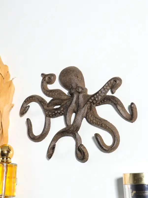 Крючки настенные &laquo;Осьминог&raquo;, ключница декоративная, чугун, 24.8&times;18.4&times;2.6 см