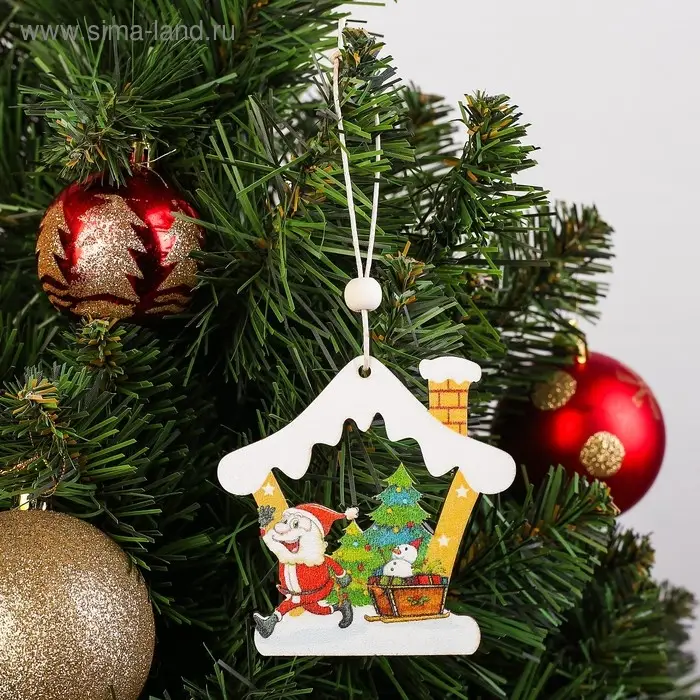 Елочная игрушка «Домик», МИКС Елочная игрушка «Домик», МИКС