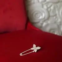 Булавка &laquo;Бабочка&raquo;, 5 см, белая в серебре