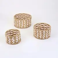 Набор корзин &laquo;Айка&raquo; 3 шт.: 14&times;10, 18&times;11, 22&times;12 см, бумага, бежевые