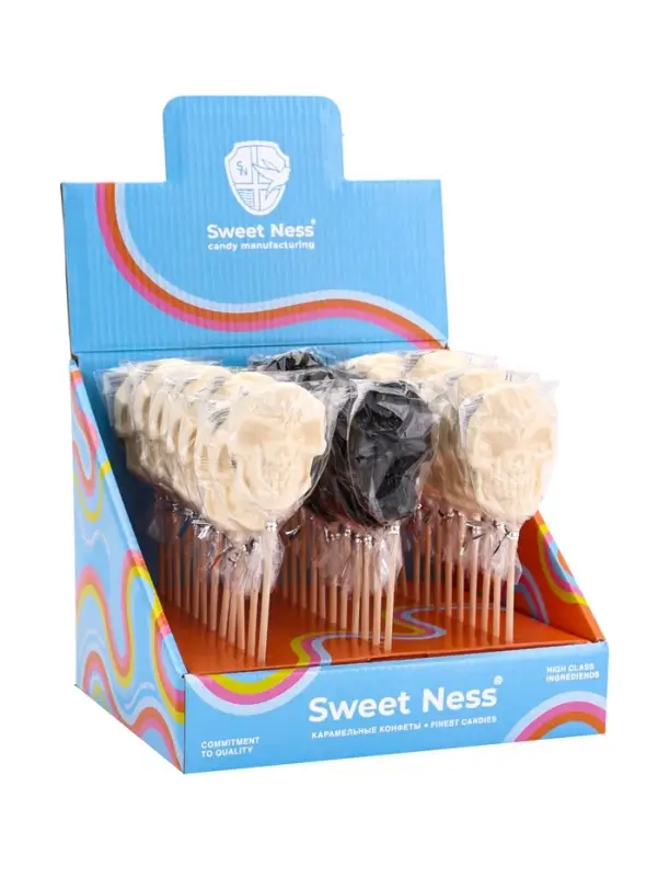 Хеллоуин. Карамель леденцовая &laquo;Черепа&raquo; на палочке, 24 г