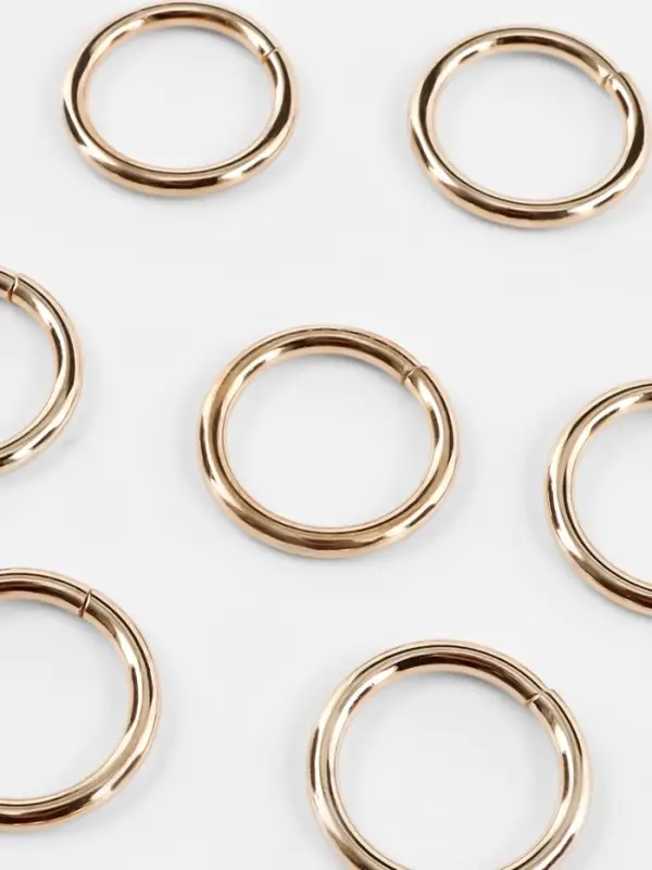 Кольца для сумок, d=20 мм, толщина - 3 мм, 10 шт., цвет золотой Кольца для сумок, d=20 мм, толщина - 3 мм, 10 шт., цвет золотой