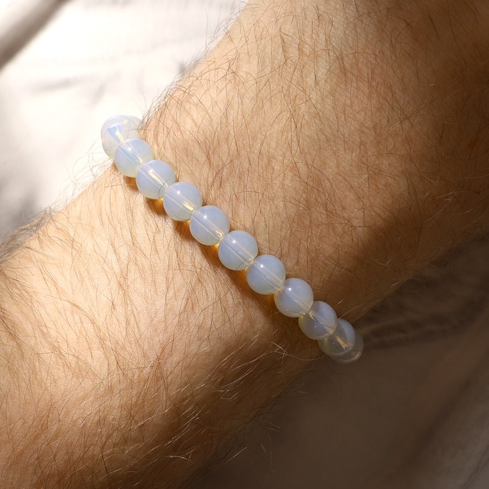 Браслет шар №8 «Лунный камень», 5,5см Браслет шар №8 «Лунный камень», 5,5см