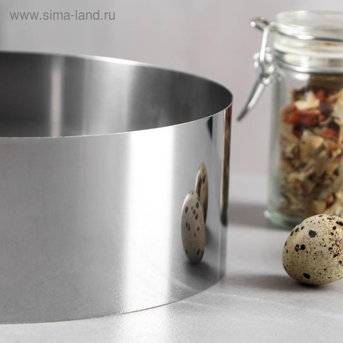 Форма для выпечки и выкладки «Круг», h=6,5 см, d=18 см, нержавеющая сталь Форма для выпечки и выкладки «Круг», h=6,5 см, d=18 см, нержавеющая сталь
