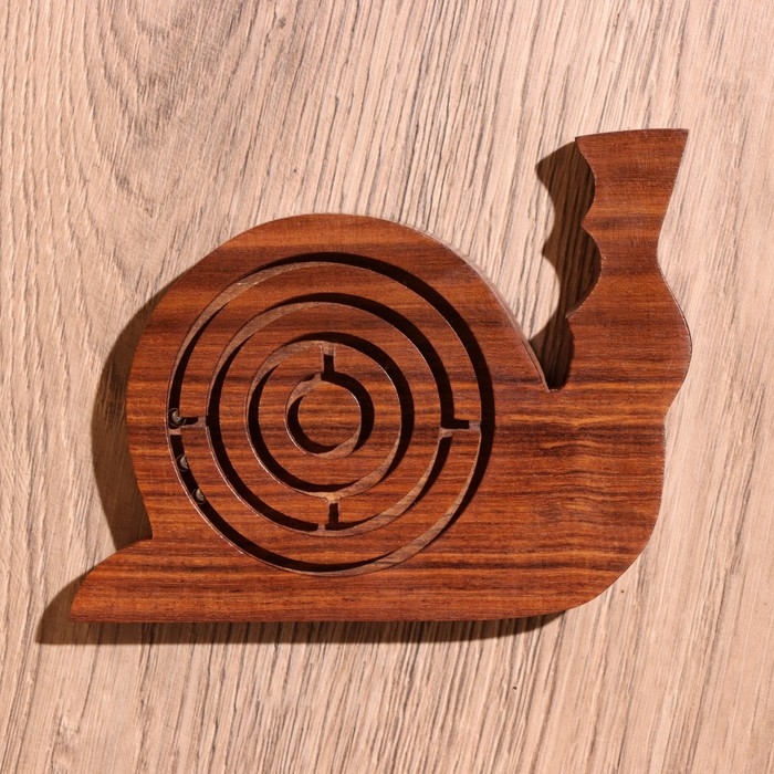 Головоломка-лабиринт  Головоломка-лабиринт "Улитка" 14х11 см, дерево шишам