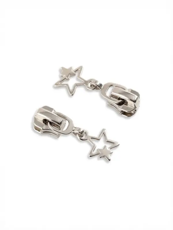 Бегунок для металлической молнии, №5, &laquo;Звёзды&raquo;, 10 шт., цвет никель