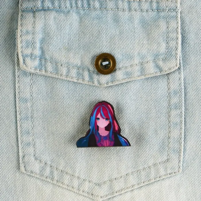 Значок деревянный «Девушка в цветах», аниме , 3,3 х 2,8 см Значок деревянный «Девушка в цветах», аниме , 3,3 х 2,8 см