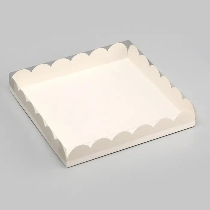 Коробка для печенья, белая, 25&times;25&times;4 см