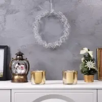 Светодиодная фигура &laquo;Венок&raquo; 25&times;25&times;6 см, 15 LED, от батареек AAx2, свечение тёплое белое