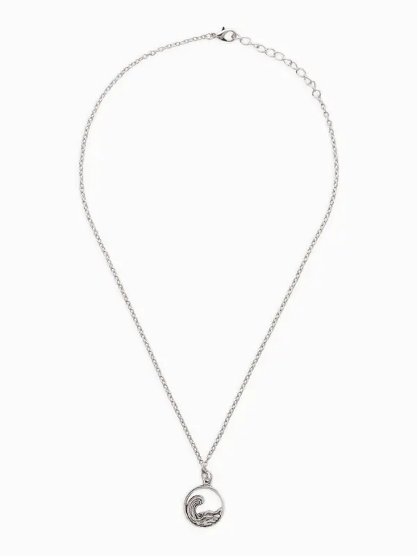 Кулоны парные &laquo;Горы и море&raquo;, 45 см, цвет чернёное серебро