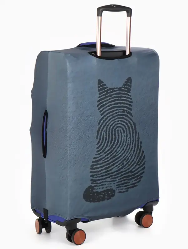 Чехол для чемодана &laquo;Кот&raquo;, 20", синий