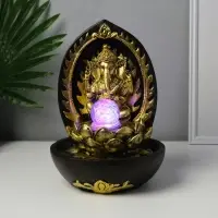 Фонтан настольный с подсветкой &laquo;Ганеша в арке у лотоса&raquo;, от сети, 22&times;22&times;31 см