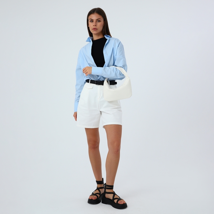 Сумка-багет на молнии, цвет белый Сумка-багет на молнии, цвет белый