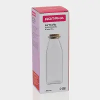 Бутылка для соусов и масла Доляна &laquo;Парфе&raquo;, 350 мл, 5.5&times;16 см, с пробковой крышкой, стекло, прозрачная