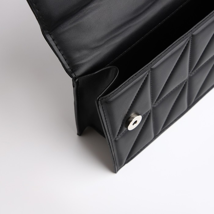 Сумка женская на клапане, 22х15х6 см, цвет чёрный Сумка женская на клапане, 22х15х6 см, цвет чёрный