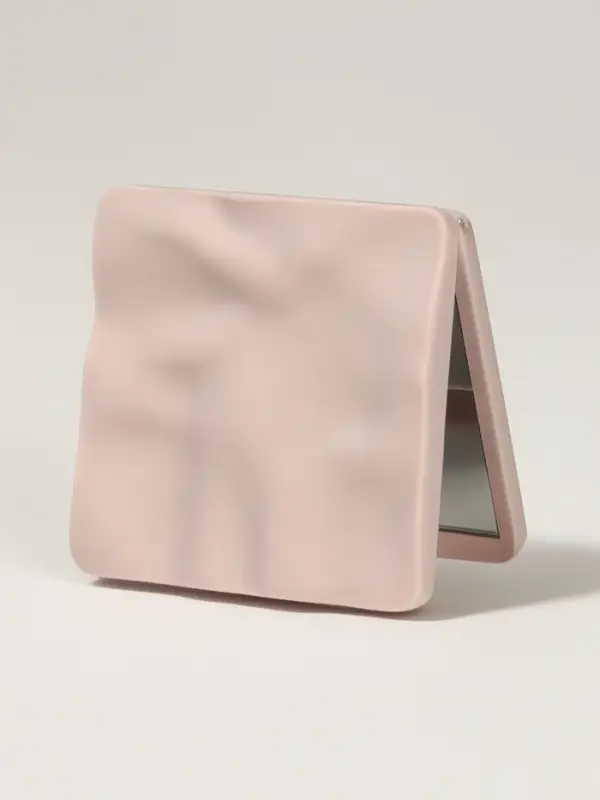 Зеркало складное &laquo;Волна&raquo;, 7&times;7 см, с увеличением х2, бежевое