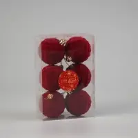 Ёлочные игрушки «Бьорн», шары новогодние, d=6 см, набор 6 шт., сетка, красный