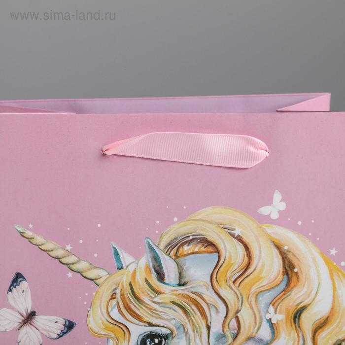 Пакет подарочный ламинированный вертикальный, упаковка, &laquo;Единорог&raquo;&raquo;, MS 18 х 23 х 10 см