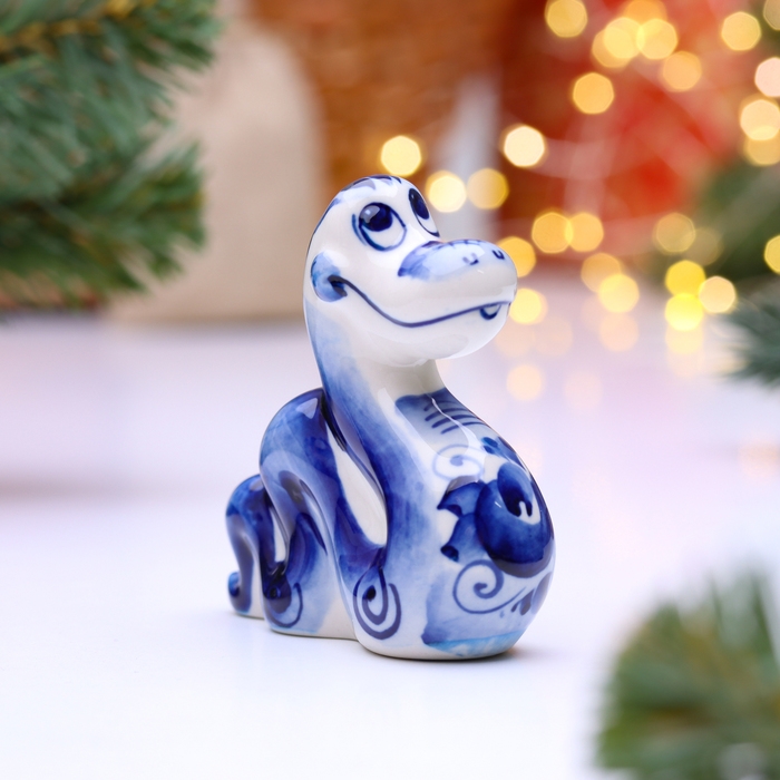 Новый год. Сувенир символ года Новый год. Сувенир символ года "Змея Эден", гжель