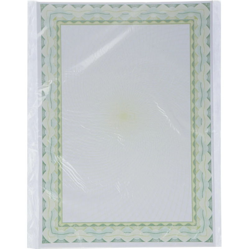 Сертификат-бумага А4 Attache 50 шт/уп зеленая рамка спираль ID6