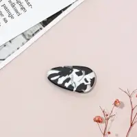 Зажим для волос "Маргарита" (набор 4 шт) 4 см, чёрно-белый