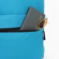 Рюкзак школьный на молнии, с карманом, однотонный, размер 30&times;12&times;40 см, синий