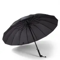 Зонт - трость полуавтоматический &laquo;Однотонный&raquo;, 16 спиц, R=48/55 см, d=96 см, чёрный