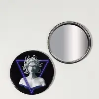 Зеркало карманное &laquo;ГОРГОНА&raquo;, d=7.5 см, рисунок МИКС