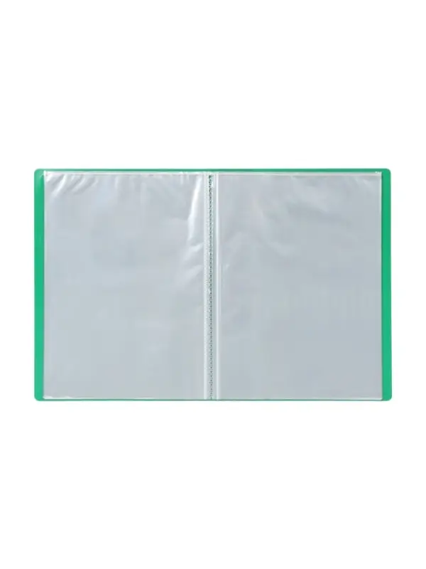 Папка с 60 вкладышами А4, 500 мкм, Calligrata, карман на корешке, зелёная