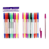 Набор ручек шариковых 10 цветов, корпус прозрачный, с цветными колпачками